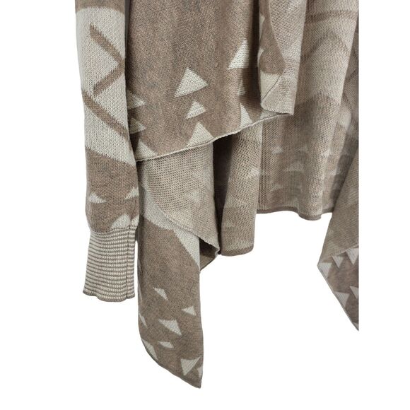 Bajee Collection By Becool Cardigan S/M Womens Tan White Long Sleeve Boho - Picture 3 of 6